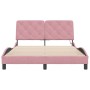 Estructura de cama con luces LED terciopelo rosa 140x190 cm de vidaXL, Camas y somieres - Ref: Foro24-3213854, Precio: 237,28...