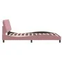 Estructura de cama con luces LED terciopelo rosa 140x190 cm de vidaXL, Camas y somieres - Ref: Foro24-3213854, Precio: 237,68...