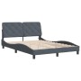 Estructura de cama luces LED terciopelo gris oscuro 140x200 cm de vidaXL, Camas y somieres - Ref: Foro24-3213856, Precio: 201...