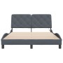 Estructura de cama luces LED terciopelo gris oscuro 140x200 cm de vidaXL, Camas y somieres - Ref: Foro24-3213856, Precio: 201...