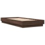 Estructura de cama madera de ingeniería marrón roble 100x200 cm de vidaXL, Camas y somieres - Ref: Foro24-839601, Precio: 99,...