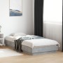 Estructura de cama madera de ingeniería gris hormigón 100x200cm de vidaXL, Camas y somieres - Ref: Foro24-839598, Precio: 89,...