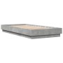 Estructura de cama madera de ingeniería gris hormigón 100x200cm de vidaXL, Camas y somieres - Ref: Foro24-839598, Precio: 89,...