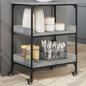 Sonoma gray engineered wood kitchen cart 60x41x80.5 cm by vidaXL, Kitchen and dining carts - Ref: Foro24-842404, Price: 70,05...