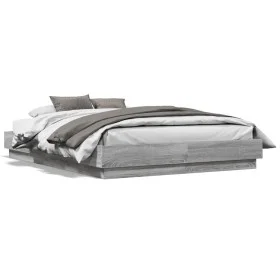 Sonoma-grauer Holzwerkstoff-Bettrahmen 120 x 190 cm von vidaXL, Betten und Lattenroste - Ref: Foro24-3209889, Preis: 116,60 €...