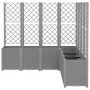Jardinera con enrejado PP gris claro 160x160x140 cm de vidaXL, Maceteros y jardineras - Ref: Foro24-367882, Precio: 303,40 €,...