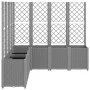Jardinera con enrejado PP gris claro 160x160x140 cm de vidaXL, Maceteros y jardineras - Ref: Foro24-367882, Precio: 303,40 €,...