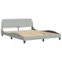 Estructura cama con luces LED terciopelo gris claro 160x200 cm de vidaXL, Camas y somieres - Ref: Foro24-3213861, Precio: 243...