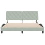 Estructura cama con luces LED terciopelo gris claro 160x200 cm de vidaXL, Camas y somieres - Ref: Foro24-3213861, Precio: 243...