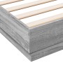 Estructura de cama madera de ingeniería gris Sonoma 150x200 cm de vidaXL, Camas y somieres - Ref: Foro24-3209854, Precio: 127...