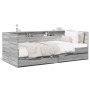 Tumbona con cajones madera ingeniería gris Sonoma 90x200 cm de vidaXL, Camas y somieres - Ref: Foro24-3280851, Precio: 243,39...