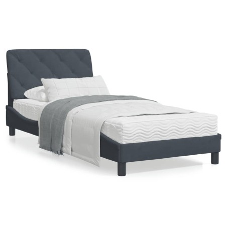 Estructura de cama con cabecero terciopelo gris oscuro 90x200cm de vidaXL, Camas y somieres - Ref: Foro24-3207900, Precio: 15...