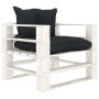 Sofá de palets para jardín madera con cojines antracita de vidaXL, Sofás de exterior - Ref: Foro24-3052372, Precio: 110,56 €,...