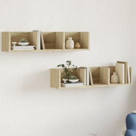 Muebles de pared 2 uds madera de ingeniería roble Sonoma de vidaXL, Estantes y estanterías - Ref: Foro24-840434, Precio: 35,3...