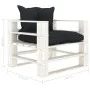 Sofá de palets para jardín madera con cojines antracita de vidaXL, Sofás de exterior - Ref: Foro24-3052372, Precio: 109,32 €,...