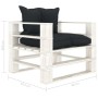 Sofá de palets para jardín madera con cojines antracita de vidaXL, Sofás de exterior - Ref: Foro24-3052372, Precio: 110,56 €,...
