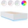 Estructura de cama con LED madera ingeniería blanco 90x190 cm de vidaXL, Camas y somieres - Ref: Foro24-3209660, Precio: 136,...