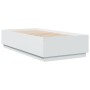 Estructura de cama con LED madera ingeniería blanco 90x190 cm de vidaXL, Camas y somieres - Ref: Foro24-3209660, Precio: 136,...