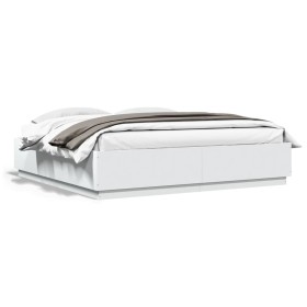 Estructura de cama madera de ingeniería blanca 200x200 cm de vidaXL, Camas y somieres - Ref: Foro24-3209674, Precio: 170,97 €...