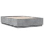 Estructura de cama madera de ingeniería gris hormigón 140x190cm de vidaXL, Camas y somieres - Ref: Foro24-3209733, Precio: 15...