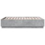 Estructura de cama madera de ingeniería gris hormigón 140x190cm de vidaXL, Camas y somieres - Ref: Foro24-3209733, Precio: 15...