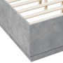 Estructura de cama madera de ingeniería gris hormigón 140x190cm de vidaXL, Camas y somieres - Ref: Foro24-3209733, Precio: 15...