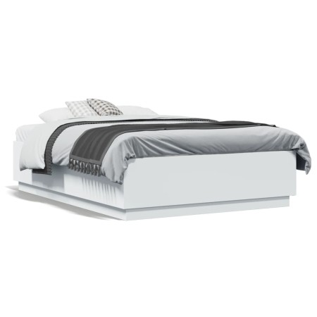 Estructura de cama madera de ingeniería blanca 120x190 cm de vidaXL, Camas y somieres - Ref: Foro24-3209744, Precio: 143,42 €...