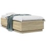 Estructura cama con luces LED madera roble Sonoma 75x190 cm de vidaXL, Camas y somieres - Ref: Foro24-3209669, Precio: 125,17...