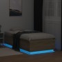 Estructura cama con luces LED madera roble Sonoma 75x190 cm de vidaXL, Camas y somieres - Ref: Foro24-3209669, Precio: 125,17...