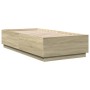 Estructura cama con luces LED madera roble Sonoma 75x190 cm de vidaXL, Camas y somieres - Ref: Foro24-3209669, Precio: 125,17...