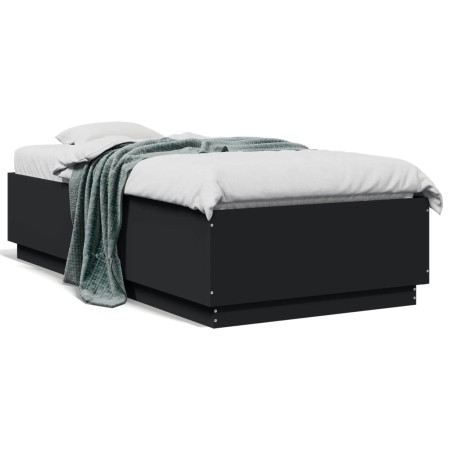 Estructura de cama madera de ingeniería negra 75x190 cm de vidaXL, Camas y somieres - Ref: Foro24-3209759, Precio: 110,52 €, ...