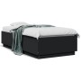 Estructura de cama madera de ingeniería negra 75x190 cm de vidaXL, Camas y somieres - Ref: Foro24-3209759, Precio: 110,52 €, ...