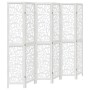 Biombo separador de 6 paneles madera maciza Paulownia blanco de vidaXL, Divisores de ambientes - Ref: Foro24-358747, Precio: ...