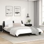 Estructura de cama con luz LED cuero PE negro blanco 160x200 cm de vidaXL, Camas y somieres - Ref: Foro24-3214122, Precio: 21...