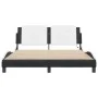 Bed frame with LED light PE leather black white 160x200 cm by vidaXL, Beds and slatted bases - Ref: Foro24-3214122, Price: 21...