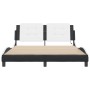 Estructura de cama con luz LED cuero PE negro blanco 160x200 cm de vidaXL, Camas y somieres - Ref: Foro24-3214122, Precio: 21...