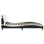 Bed frame with LED light PE leather black white 160x200 cm by vidaXL, Beds and slatted bases - Ref: Foro24-3214122, Price: 21...