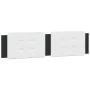 Bed frame with LED light PE leather black white 160x200 cm by vidaXL, Beds and slatted bases - Ref: Foro24-3214122, Price: 21...