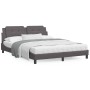 Estructura de cama con luces LED cuero PE gris 160x200 cm de vidaXL, Camas y somieres - Ref: Foro24-3214120, Precio: 219,64 €...