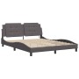 Estructura de cama con luces LED cuero PE gris 160x200 cm de vidaXL, Camas y somieres - Ref: Foro24-3214120, Precio: 219,64 €...
