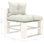 Sofá central de palets para jardín madera con cojines beige de vidaXL, Sofás de exterior - Ref: Foro24-3052422, Precio: 89,96...