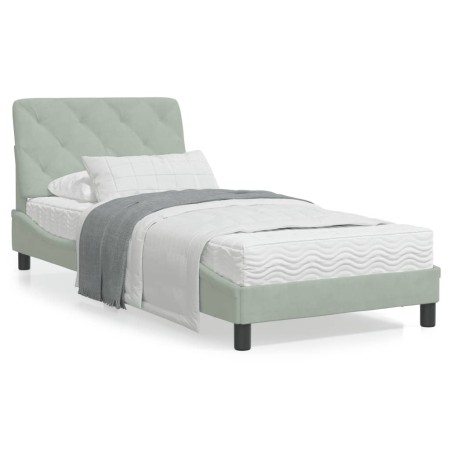 Estructura de cama con cabecero terciopelo gris claro 80x200 cm de vidaXL, Camas y somieres - Ref: Foro24-3207887, Precio: 14...