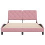 Estructura de cama con cabecero de terciopelo rosa 120x200 cm de vidaXL, Camas y somieres - Ref: Foro24-3207916, Precio: 206,...