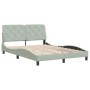 Estructura de cama con cabecero terciopelo gris claro 140x190cm de vidaXL, Camas y somieres - Ref: Foro24-3207923, Precio: 18...