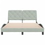 Estructura de cama con cabecero terciopelo gris claro 140x190cm de vidaXL, Camas y somieres - Ref: Foro24-3207923, Precio: 18...