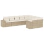 Set de sofás de jardín 9 pzas con cojines ratán sintético beige en Conjuntos de jardín | Comprar online en Foru.es
