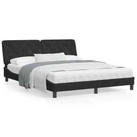 Estructura de cama con luces LED terciopelo negro 160x200 cm de vidaXL, Camas y somieres - Ref: Foro24-3213863, Precio: 238,6...