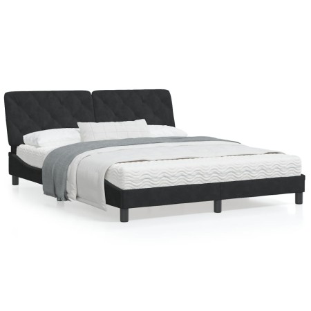 Estructura de cama con luces LED terciopelo negro 160x200 cm de vidaXL, Camas y somieres - Ref: Foro24-3213863, Precio: 238,6...