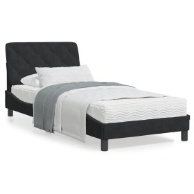 Cama con colchón terciopelo negro 90x190 cm de vidaXL, Camas y somieres - Ref: Foro24-3208630, Precio: 257,69 €, Descuento: %
