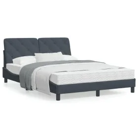 Cama con colchón terciopelo gris oscuro 140x190 cm de vidaXL, Camas y somieres - Ref: Foro24-3208653, Precio: 383,88 €, Descu...